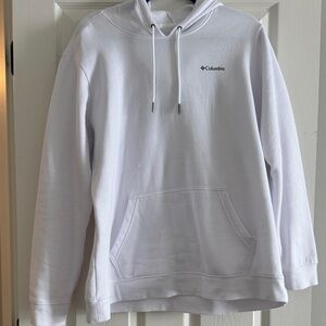 Columbia Men's White Pullover Hoodie with Drawstring Hood